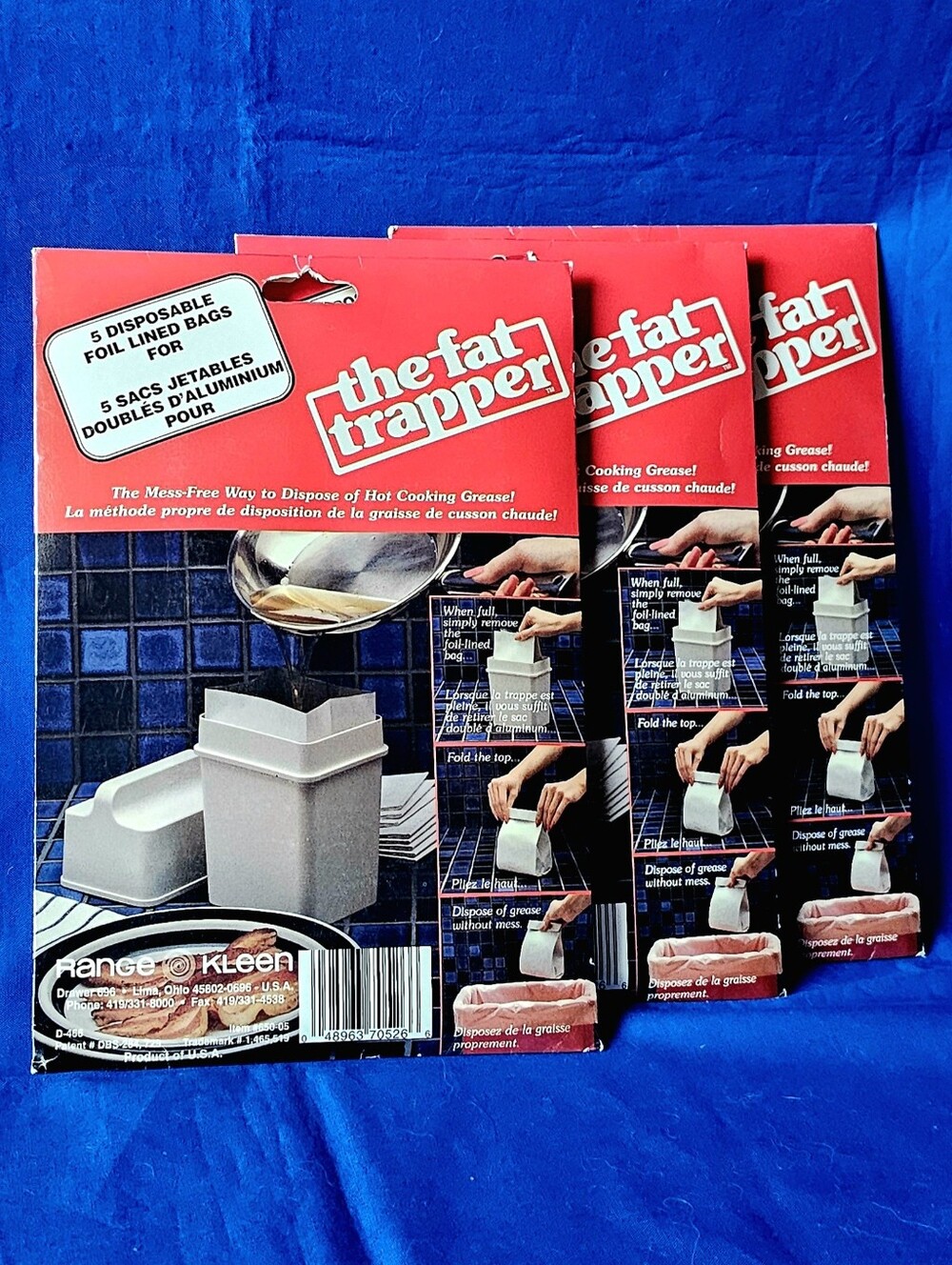 3 Pack Range Kleen Fat Trapper Refill Bags 15 Count Grease Storage Heat Safe NEW